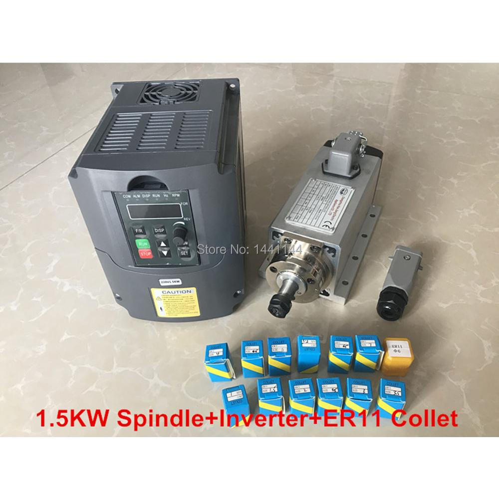 Air Cooled 1.5Kw Spindle Motor Inverter 110V - Kit de Motor de husillo refrigerado