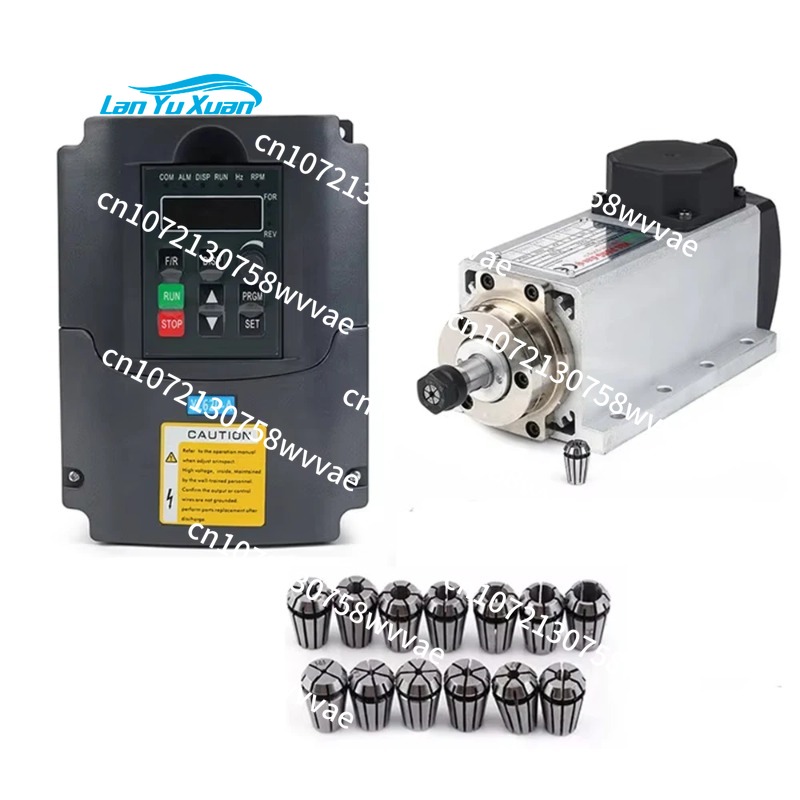 Air Cooled 1.5Kw Spindle Motor Inverter 110V - Kit de Husillo CNC Refrigerado por
