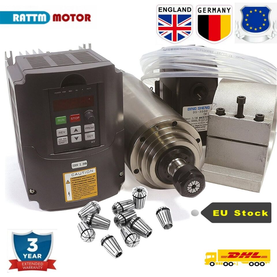 2.2Kw Water Cooled Spindle Kit Vfd - Kit de Motor de husillo de