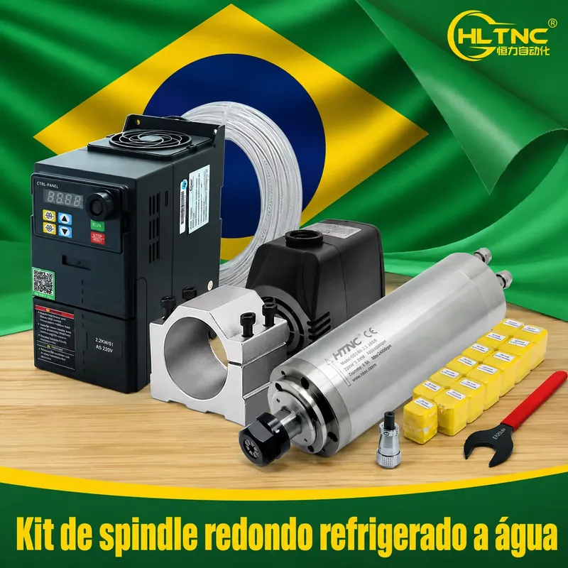 2.2Kw Water Cooled Spindle Kit Vfd - Eje de Fresado de Metal Refrigerado