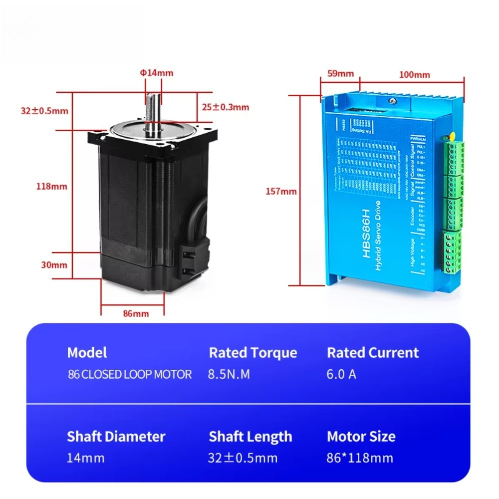 Hybrid Servo Driver Nema 34 8.5Nm - Kit servo híbrido de circuito cerrado