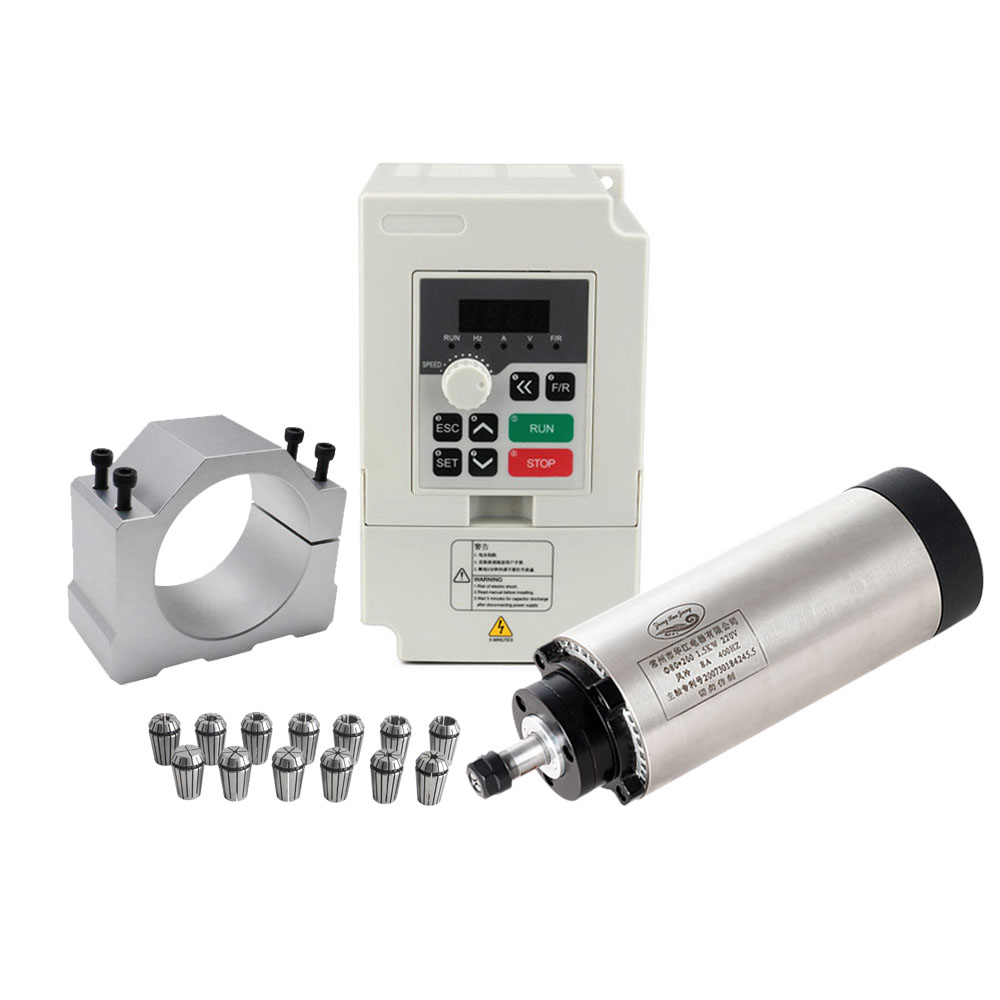 Air Cooled 1.5Kw Spindle Motor Inverter 110V - Kit de Motor de husillo CNC,