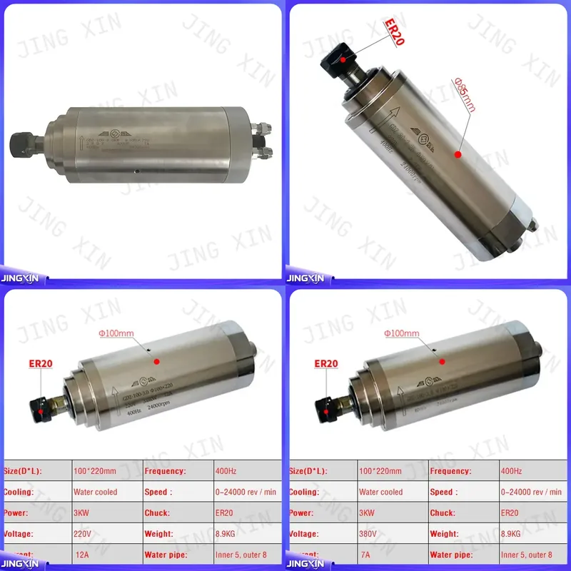 Er20 Collet Chuck Spindle Motor 220V - Motor de husillo CNC personalizado de