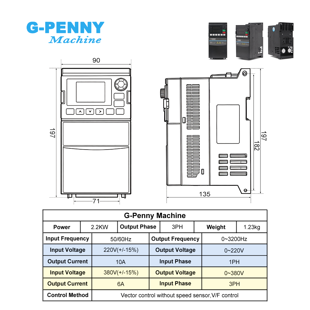 G-Penny 2.2kw ER20 Kit de husi - 2.2Kw Water Cooled Spindle Kit Vfd reseña y precio