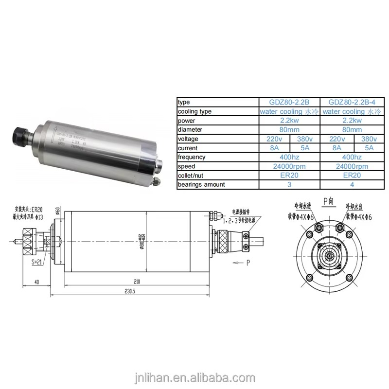 Husillo de máquina herramienta - 2.2Kw Water Cooled Spindle Kit Vfd reseña y precio