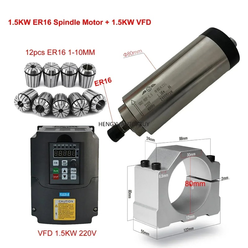 Kit de Motor de Husillo Refrig - Er20 Collet Chuck Spindle Motor 220V reseña y precio